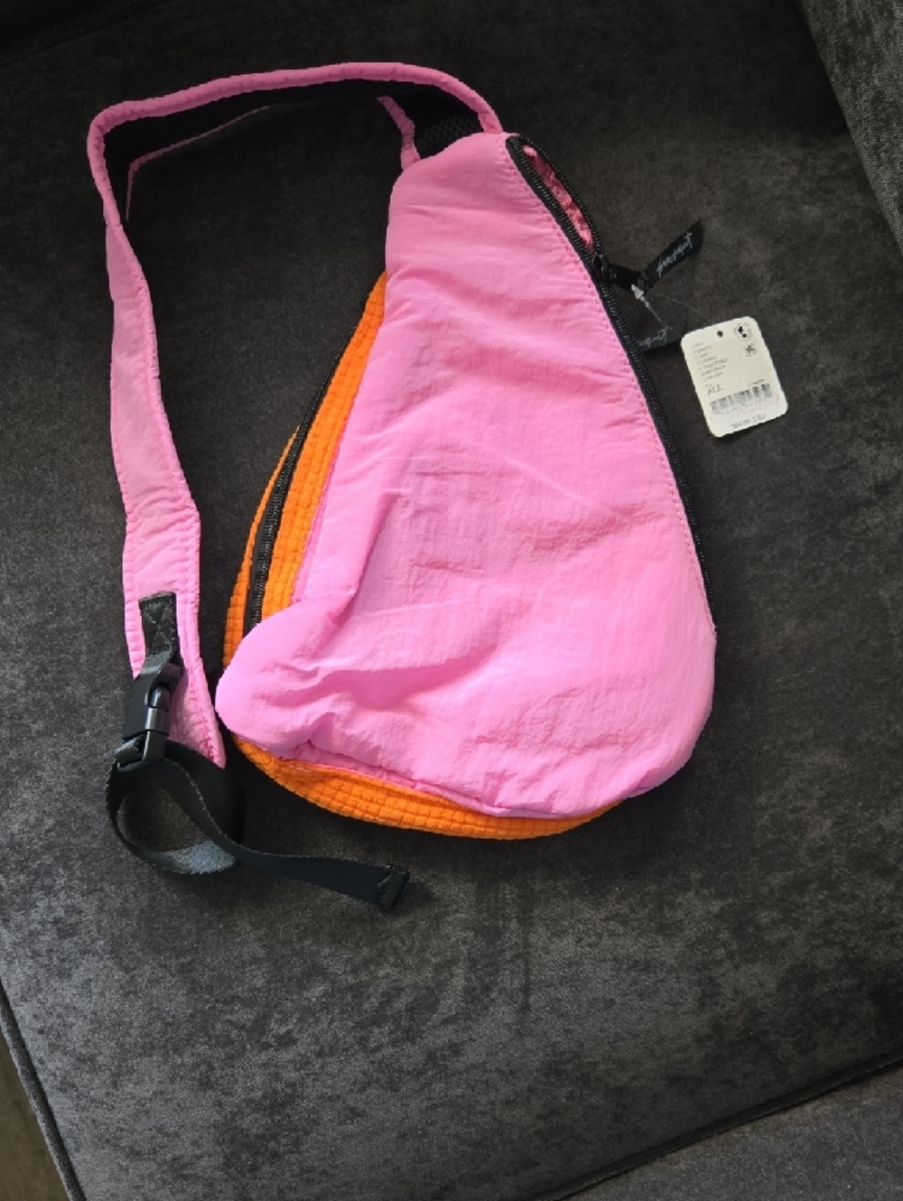 Free People Pink and Orange Quilted Crossbody Sling Bag - Picture 5 of 6